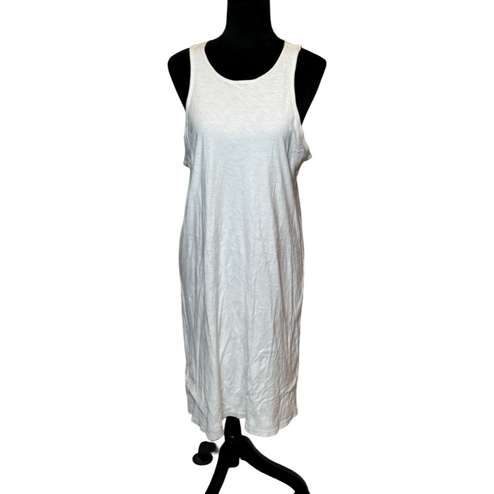 Standard James Perse White Slub Jersey Tank Midi Sun Dress WSVH6805CU Size 4 NEW